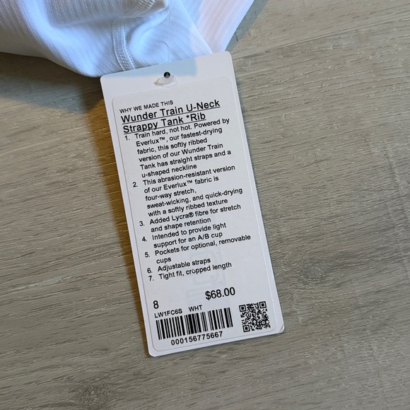 Wunder Train U-Neck Strappy Ribbed Tank Top 8 NEW - Picture 7 of 7